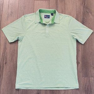 Charleston Threads Men's Green Stripe Polo Golf Shirt